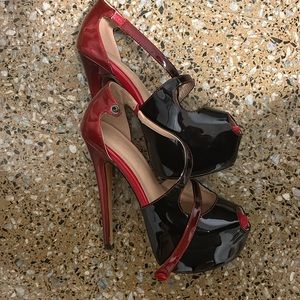 Super high beautiful red and black heels